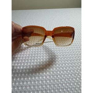 Suede Sunglasses Women OS id#2147-58B Amber 70s Retro Square Gradient Brown